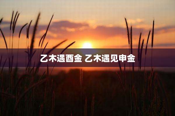 乙木遇酉金 乙木遇见申金