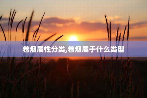 卷烟属性分类,卷烟属于什么类型