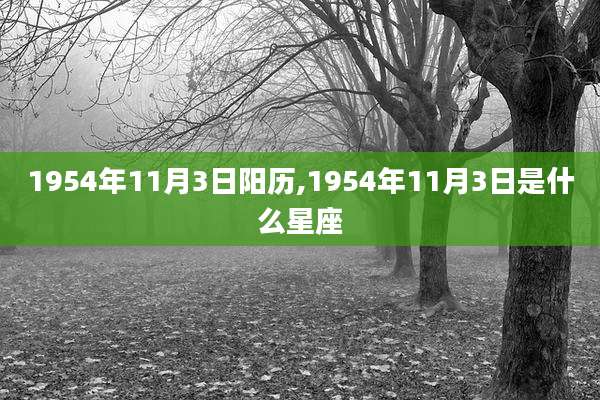 1954年11月3日阳历,1954年11月3日是什么星座