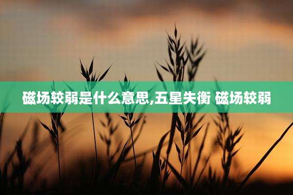 磁场较弱是什么意思,五星失衡 磁场较弱