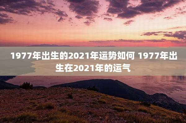 1977年出生的2021年运势如何 1977年出生在2021年的运气