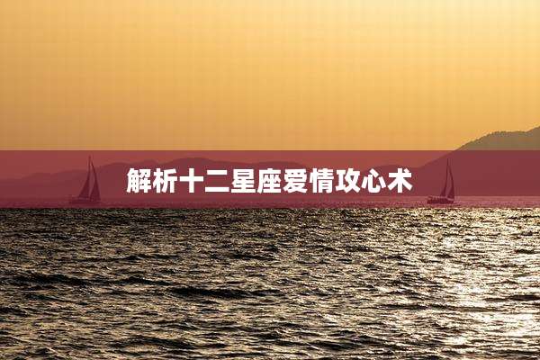解析十二星座爱情攻心术