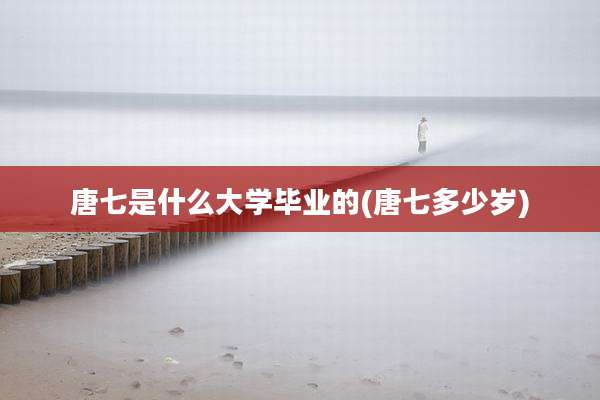 唐七是什么大学毕业的(唐七多少岁)