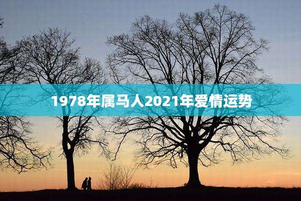 1978年属马人2021年爱情运势