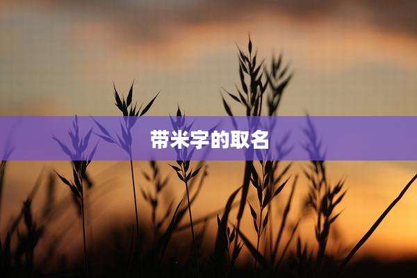 带米字的取名