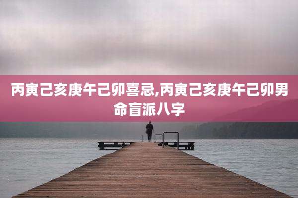 丙寅己亥庚午己卯喜忌,丙寅己亥庚午己卯男命盲派八字