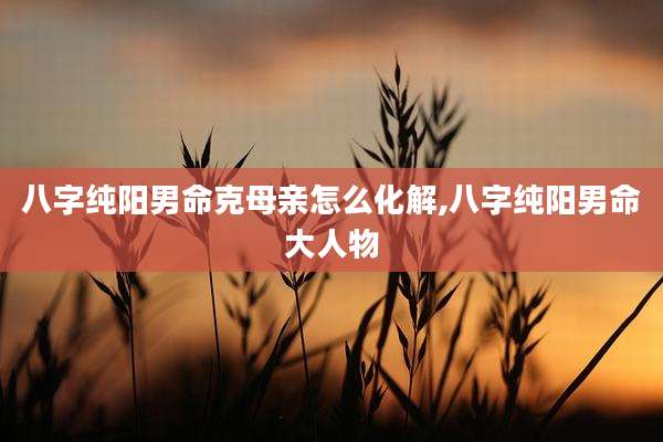 八字纯阳男命克母亲怎么化解,八字纯阳男命大人物