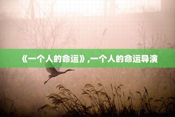 《一个人的命运》,一个人的命运导演