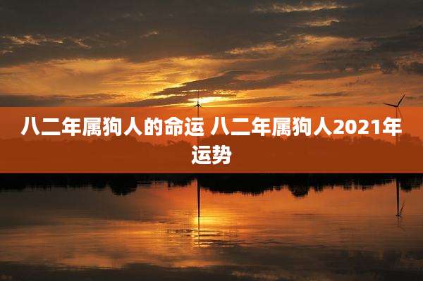 八二年属狗人的命运 八二年属狗人2021年运势