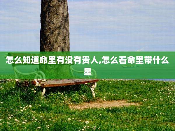 怎么知道命里有没有贵人,怎么看命里带什么星