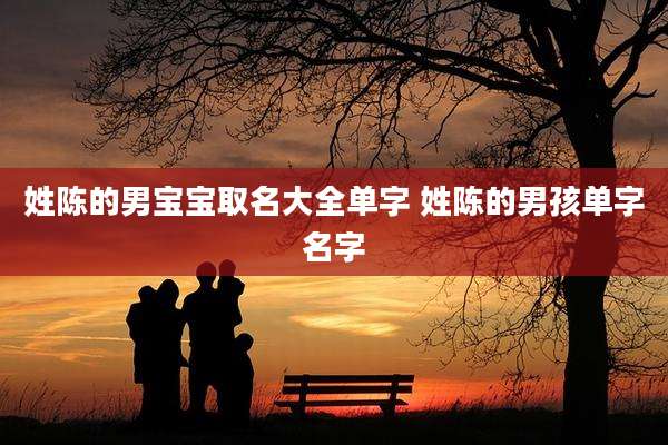 姓陈的男宝宝取名大全单字 姓陈的男孩单字名字