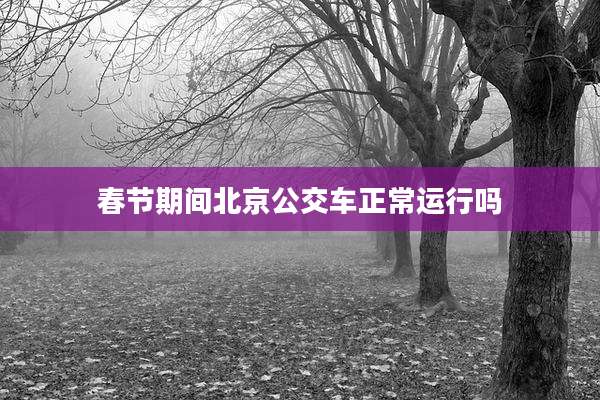 春节期间北京公交车正常运行吗