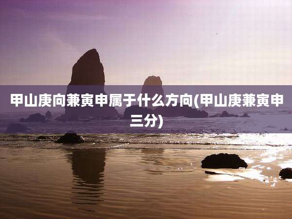 甲山庚向兼寅申属于什么方向(甲山庚兼寅申三分)