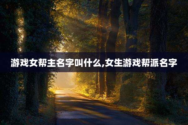 游戏女帮主名字叫什么,女生游戏帮派名字