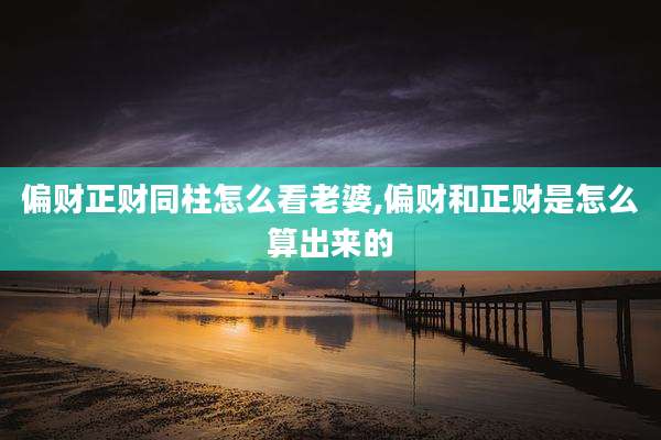 偏财正财同柱怎么看老婆,偏财和正财是怎么算出来的