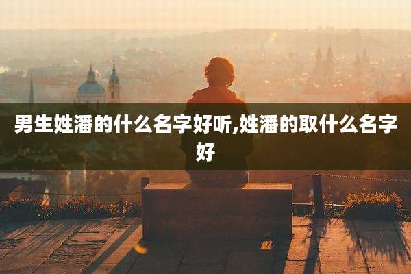男生姓潘的什么名字好听,姓潘的取什么名字好