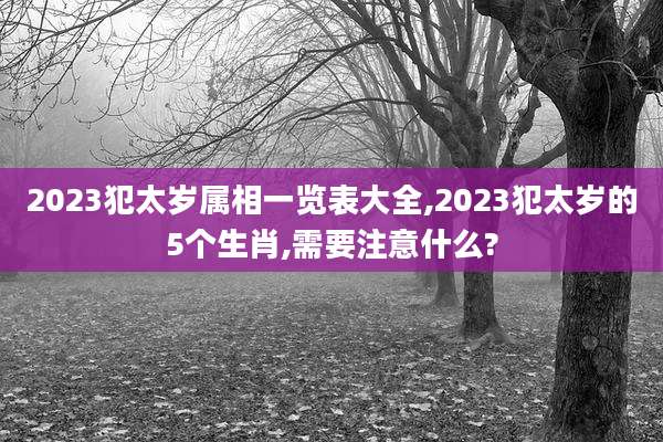2023犯太岁属相一览表大全,2023犯太岁的5个生肖,需要注意什么?