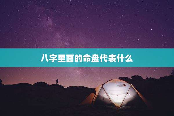 八字里面的命盘代表什么