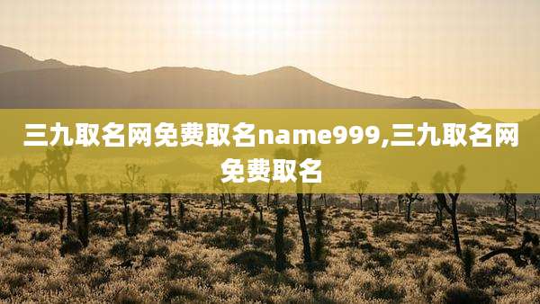 三九取名网免费取名name999,三九取名网免费取名