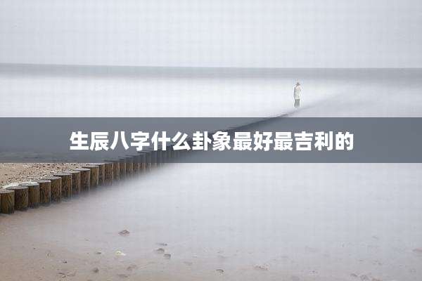 生辰八字什么卦象最好最吉利的