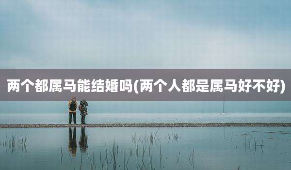 两个都属马能结婚吗(两个人都是属马好不好)