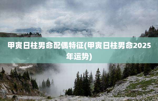 甲寅日柱男命配偶特征(甲寅日柱男命2025年运势)