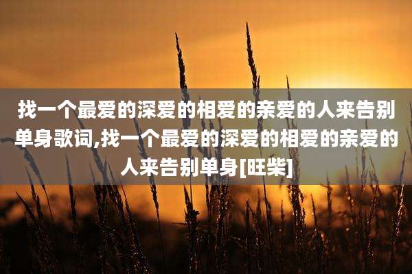 找一个最爱的深爱的相爱的亲爱的人来告别单身歌词,找一个最爱的深爱的相爱的亲爱的人来告别单身[旺柴]