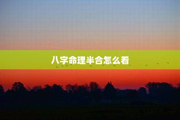 八字命理半合怎么看