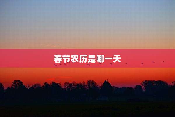 春节农历是哪一天
