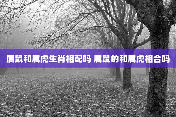 属鼠和属虎生肖相配吗 属鼠的和属虎相合吗
