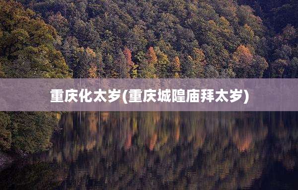 重庆化太岁(重庆城隍庙拜太岁)
