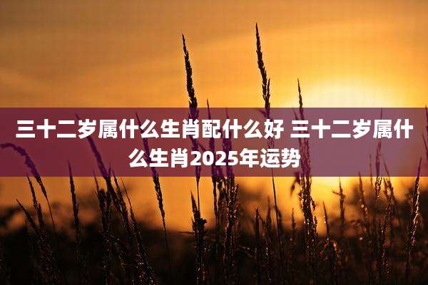 三十二岁属什么生肖配什么好 三十二岁属什么生肖2025年运势