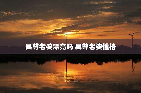 吴尊老婆漂亮吗 吴尊老婆性格