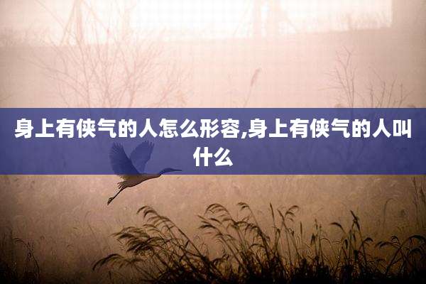 身上有侠气的人怎么形容,身上有侠气的人叫什么