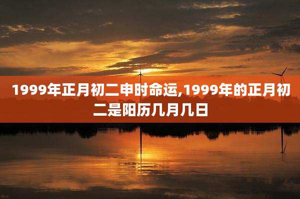 1999年正月初二申时命运,1999年的正月初二是阳历几月几日