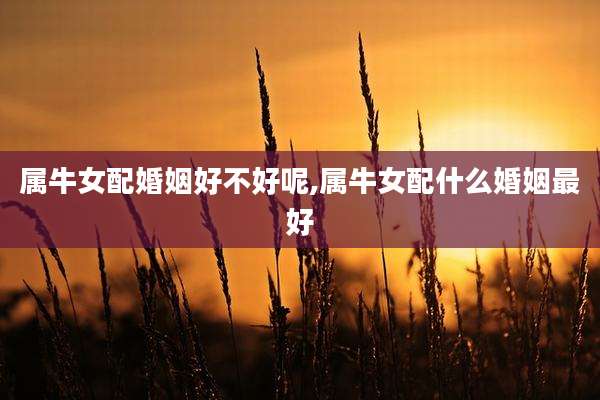属牛女配婚姻好不好呢,属牛女配什么婚姻最好