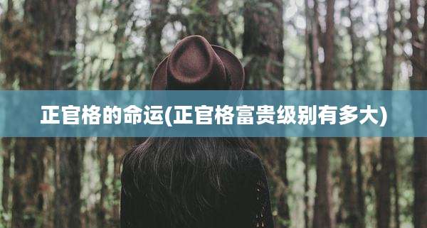 正官格的命运(正官格富贵级别有多大)