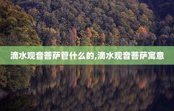 滴水观音菩萨管什么的,滴水观音菩萨寓意