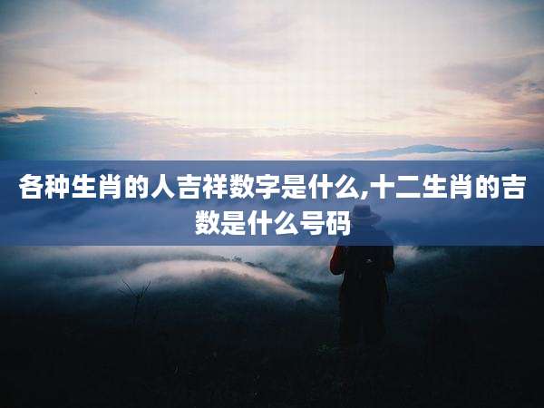 各种生肖的人吉祥数字是什么,十二生肖的吉数是什么号码