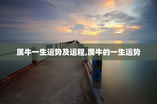 属牛一生运势及运程,属牛的一生运势