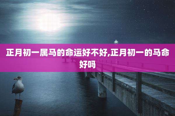 正月初一属马的命运好不好,正月初一的马命好吗