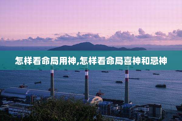 怎样看命局用神,怎样看命局喜神和忌神