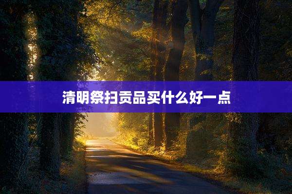 清明祭扫贡品买什么好一点
