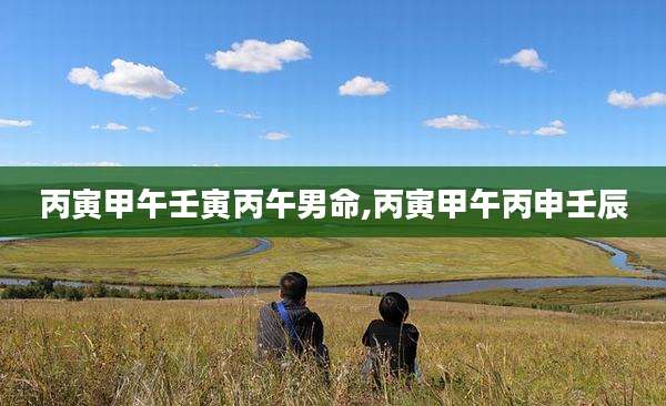 丙寅甲午壬寅丙午男命,丙寅甲午丙申壬辰