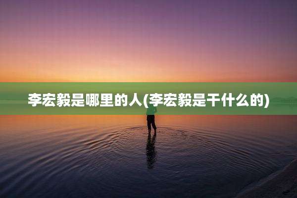 李宏毅是哪里的人(李宏毅是干什么的)