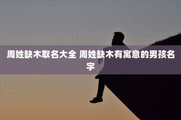 周姓缺木取名大全 周姓缺木有寓意的男孩名字