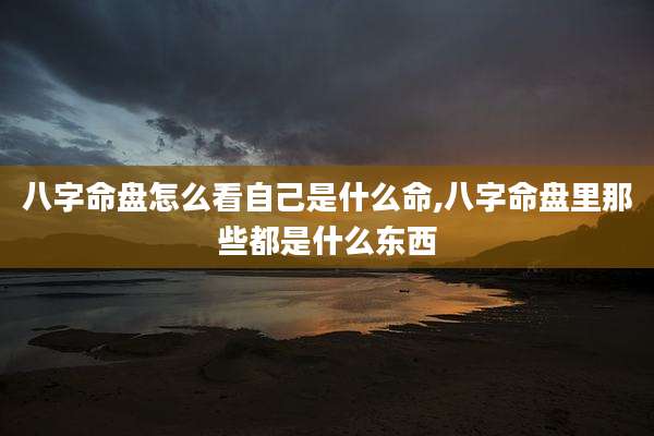 八字命盘怎么看自己是什么命,八字命盘里那些都是什么东西