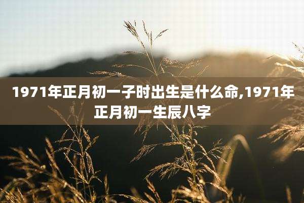 1971年正月初一子时出生是什么命,1971年正月初一生辰八字