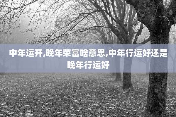 中年运开,晚年荣富啥意思,中年行运好还是晚年行运好