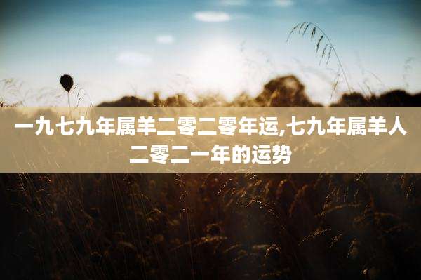 一九七九年属羊二零二零年运,七九年属羊人二零二一年的运势